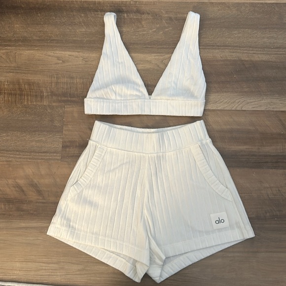 ALO LOUNGE SET; bralette and shorts - Picture 2 of 4